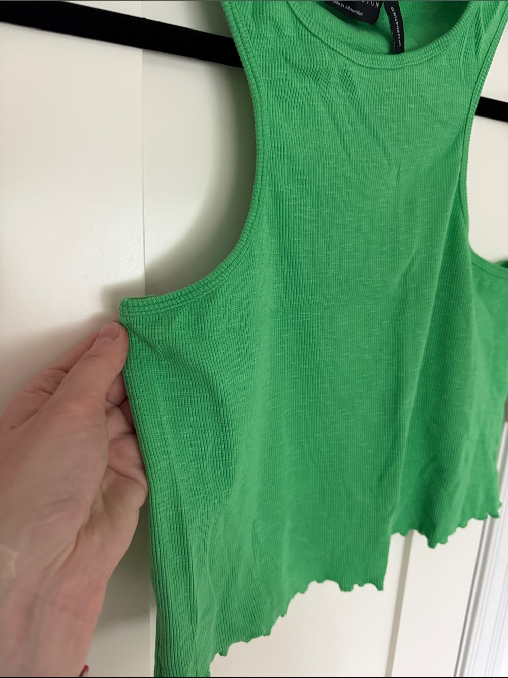 ASOS Cropped Ribbed Racerback Tank Top - Green - Picture 4 of 5